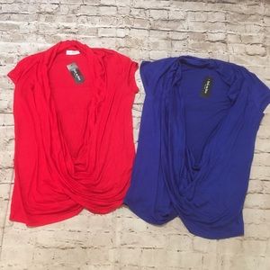 🔥 NWT bundle of two free to live X cross short sleeve  detailed top
